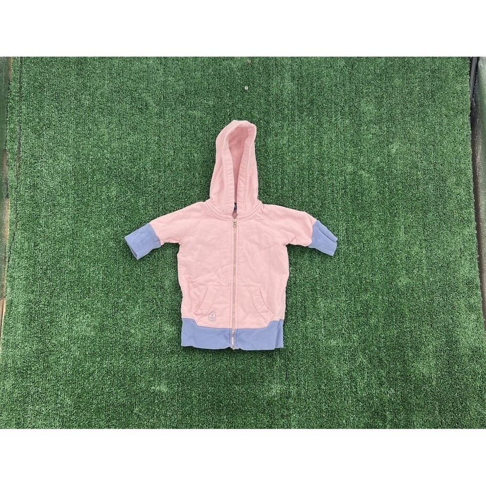 Ralph Lauren Polo Hooded Zip Up Short Sleeve Sweater Size 4T Pink Blue
